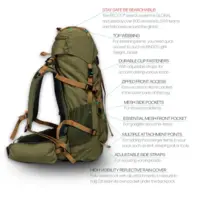 Batoh turistický BEYONORD 35L - moss green