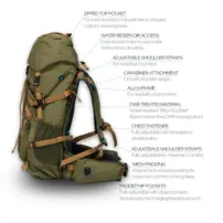 Batoh turistický BEYONORD 35L - moss green