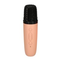 Karaoke sada Bluetooth reproduktor mikrofón USB LED ružový